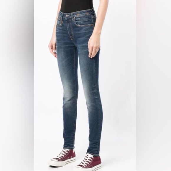 R13 Alison Skinny Cropped Jeans- Color Parker- Size 25 - Picture 16 of 16